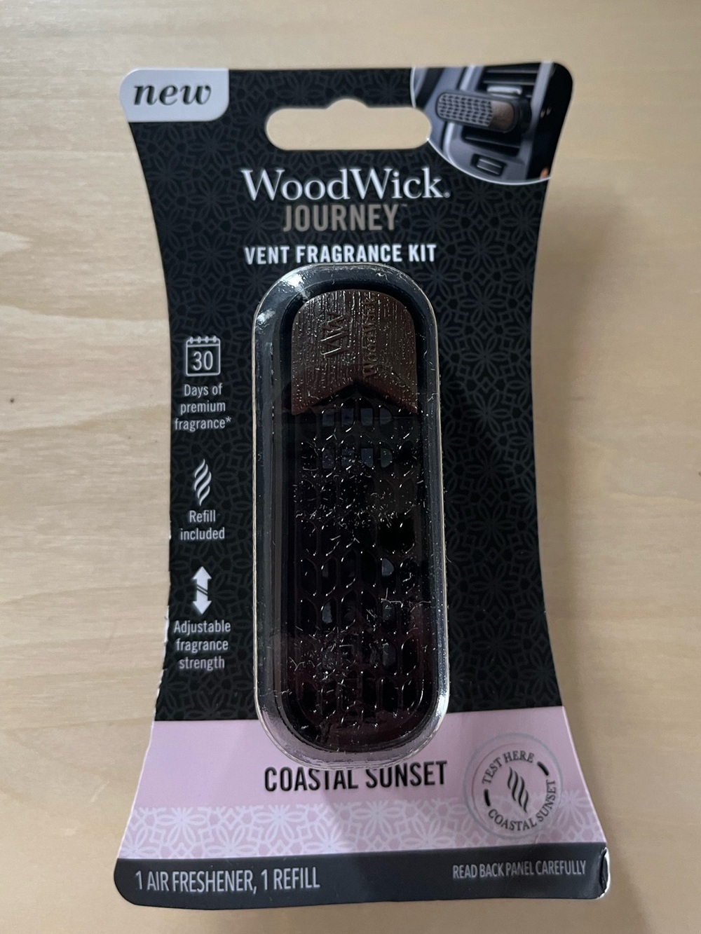 Woodwick Journey Coastal Sunset Car Vent Fragrance Air Freshener Kit with Refill